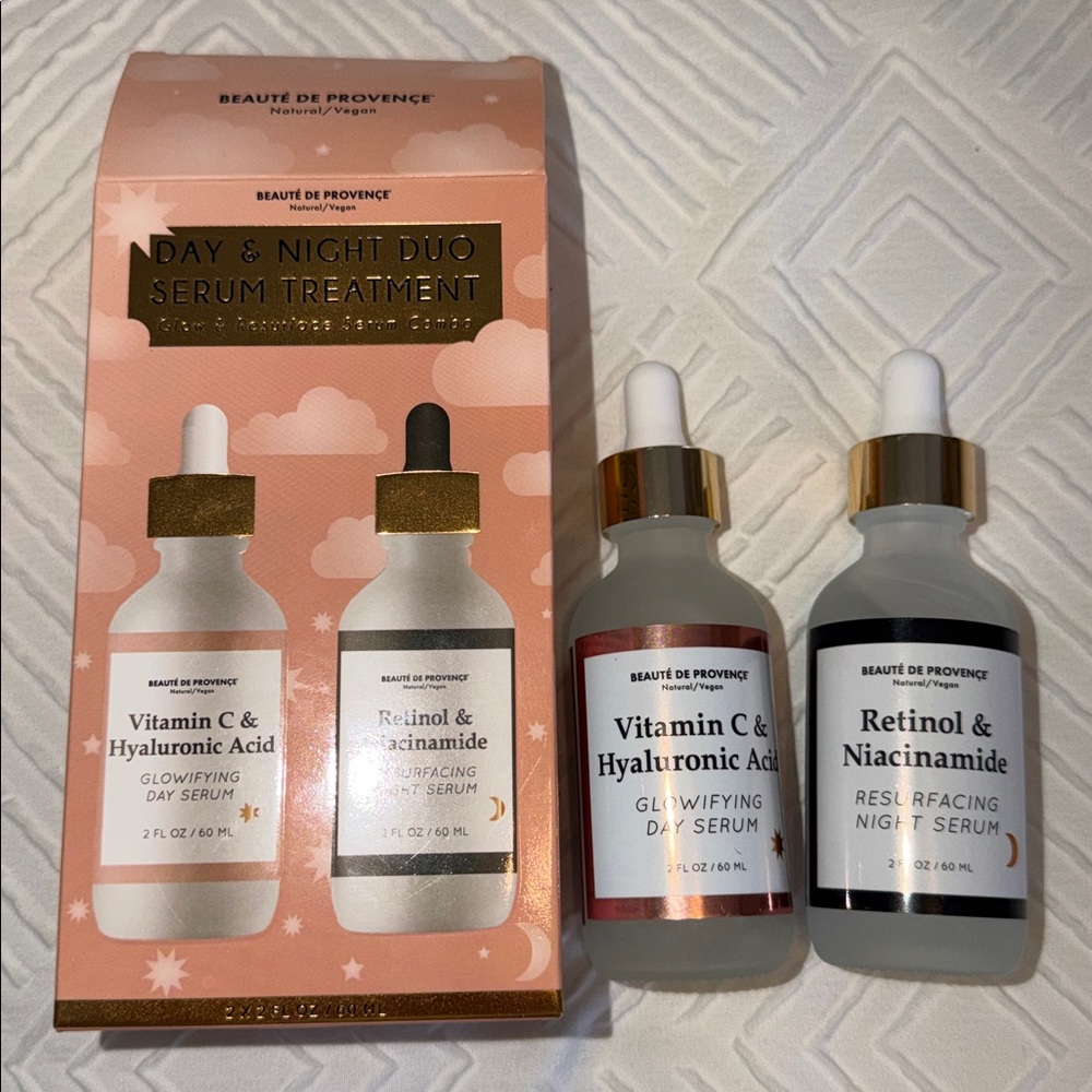 PROVENCE BEAUTY DAY&NIGHT DUO SERUM TREATMENT Glow & Resurface Serum Combo New